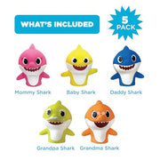 Nickelodeon Baby Shark 5 Pc Finger Puppet Set - Party Favors, Educational, Bath Toys, Story Time, Beach Toys, Playtime,5 Count (Pack of 1)