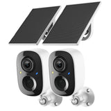 Fazoxo 2K Security Camera Wireless Outdoor, WiFi Cameras for Home Security | Solar Powered,Motion Detection,Color Night Vision(Spotlight),Instant Alert,2-Way Audio,Siren&SD/Cloud Storage,IP65,2.4GHz