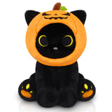Hagusahuo Halloween Plush, 8inch Pumpkin Black Cat Plush Halloween Stuffed Animals for Kids, Cute Plushies Kawaii Stuffed Cat Soft Doll Toy for Boys, Girls, Girlfriend