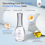 SAVILAND 3-in-1 Clear Nail Polish Base & Top Coat & Nail Strengthener 15ml | Quick Dry, For Damaged Nails, Helps Protect Nails & Extend Polish Wear, High Gloss Regular Nail Lacquer, Home Women Gift