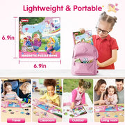 SYNARRY Unicorn Mermaid Princess Magnetic Puzzles for Child 3-5, Travel Toy | 20-Piece Magnetic Travel Puzzle for Child Ages 4-6, Car Airplane Road Trip Activities, Quiet Time Toys, Girls Birthday Gifts