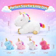 KMUYSL Mommy Plush Toys with 4 Babies, Stuffed Animal for Kids, Unicorn | Unicorn Plush with 1 Mommy and 4 Baby Unicorns. Stuffed Animal, Cuddling, Birthday Gifts for Girls