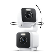 WYZE Duo Cam Pan Indoor/Outdoor IP65 2K 360° Pan/Tilt Smart Home Security Camera with Color Night Vision, Compatible with Alexa & Google Assistant, White
