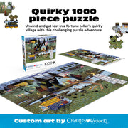 Buffalo Games - Charles Wysocki Know It All - 1000 Piece Puzzle for Adults | Story-Rich Folk Art Village Scene, Precision-Cut Snap Fit, Poster Included, 1000 Piece Puzzle for Adults, Jigsaw Puzzles