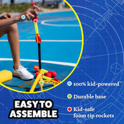 Stomp Rocket Ultra, High-Flying Rocket Launcher for Kids, 4 Rockets | Fun Outdoor Toys for Boys & Girls, Ages 5 & Up - Soft Foam Tipped Blaster Set Soars Up to 200ft - STEM Toys for Outside Play