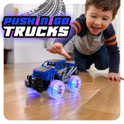 ArtCreativity Light Up Monster Truck Toys for Toddler Boys, Toy Cars Gift | Push and Go Friction Powered Cars, 2-Pack, Toddler Boys Age 2-4, Kids Ages 4-8, Birthday Gift, Batteries Included