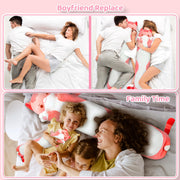 Mewaii Kids Body Pillow Pink Long Cat Plush 20 in, Extra Filling Soft Cute
