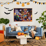Chalzidar Halloween Ghosts Jigsaw Puzzles for Adults 1000 Pieces | Halloween Puzzle 1:1 HD Reference Poster，ABCD Letter Markings on Back,Matte Oil,High Bite Force