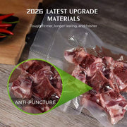 Vacuum Sealer Bags For Food 6 Pack, Kitchen Essentials, Sandwich Bags | (3 Rolls 11"x20'+3 Rolls 8"x20')Commercial Grade, BPA Free, Freezer Bags, Sous Vide Cooking, Puncture Prevention, Snack Bags