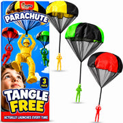 NUTTY TOYS Parachute Toys for Kids - Tangle Free Outdoor Flying Parachute Men, Top Indoor & Outside, 3 4 5 6 7 8 9 10 11 12 Year Old, Best Christmas Stocking Stuffers Idea 2026 Unique Boy & Girl Gifts