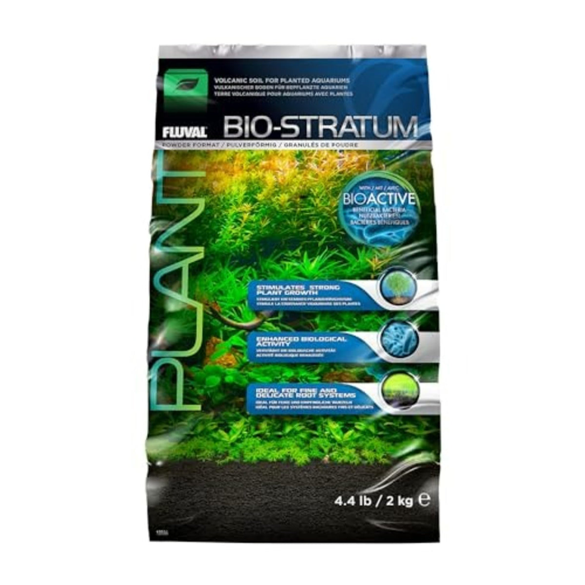Fluval 12696 Volcanic Soil Bio Stratum for Planted Tanks, 4.4 lbs. | Natural Mineral-Rich, Aquarium Substrate for Healthy Plant Development, Growth, and Color