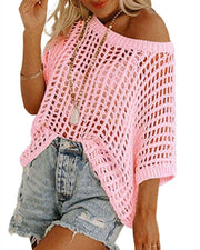 💕Five-Sleeve Openwork Beach Cover-up