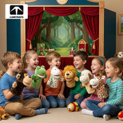 LOMTRATS Animal Hand Puppets for Kids,Toddler Includes Wolf Tiger Lion Monkey So on Movable Open Mouths, Perfect for Storytelling,Teaching,Preschool,Birthday Gifts