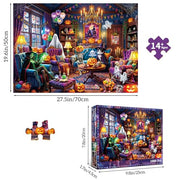 Chalzidar Halloween Ghosts Jigsaw Puzzles for Adults 1000 Pieces | Halloween Puzzle 1:1 HD Reference Poster，ABCD Letter Markings on Back,Matte Oil,High Bite Force
