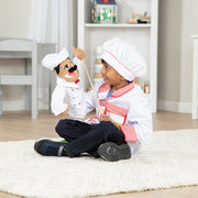 Melissa & Doug Chef Puppet (Al Dente) with Detachable Wooden Rod Pretend Play Chef Puppet Pepe