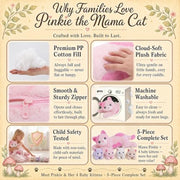 gnomantic Cat Stuffed Animals with Babies Inside, Mommy Toy for Kids