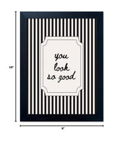 Black and White Bathroom Wall Art You Look So Good Framed Black Striped Bathroom Decor Modern Minimalist Canvas Print Painting Artworks for Wall