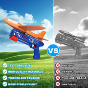 Fuwidvia 3 Pack Airplane Launcher Toys, 13.2 in LED Foam Glider Kids 4-12 | 3-Pack 13.2 in LED foam gliders with 2 flight modes, Outdoor Flying Toys Birthday Gifts for Boys Girls 4-12 Year Old