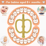 Fu Store Hollow Teether Tube Apple Shape Baby Teething Toy for Babies 0-36M | Baby Teether Toys Chew Straw Sensory Toys for Babies 0-6 0-12 Months Infant Toddlers Silicone Tubes Relief Soothing Gums Gift