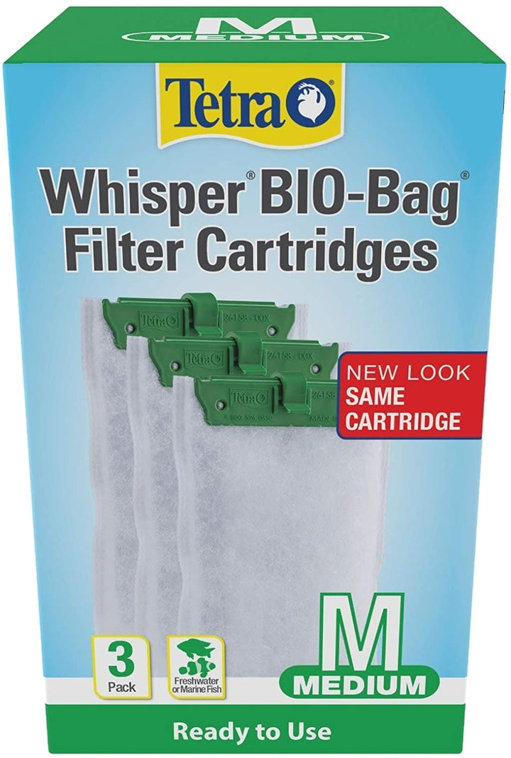 Tetra Whisper Bio-Bag Medium Filter Cartridges for Aquariums, 3 Count | Ready to Use, Fits Tetra Whisper Fish Tank Filters 5-10 Gal, PF-10, IQ 10, Replace Monthly