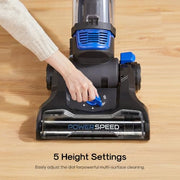 Eureka Upright Vacuum Cleaners, PowerSpeed Lightweight, NEU280 | Upgraded Cyclone System, Pet Hair, Carpet & Hard Floor Cleaning, Senior-Friendly, Washable Filter, Blue