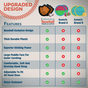 Toss and Catch Ball Game Set - Easy to Use Sticky Balls & Beginner Baseball Training Glove - Premium Toy Paddle Fits All Hand Sizes From Toddlers to Teens & Adults - Fun Gift Idea for Boys and Girls