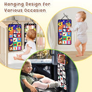 URMYWO Tummy Time Mirror Toys, High Contrast Baby Toys for Newborn | Visual Stimulation Black and White Baby Toys, Sensory Crinkle Book Toy for Infant 0-3-6-12 Months, Boy Girl Shower Gifts