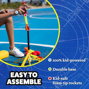 Stomp Rocket Ultra, High-Flying Rocket Launcher for Kids, 4 Rockets | Fun Outdoor Toys for Boys & Girls, Ages 5 & Up - Soft Foam Tipped Blaster Set Soars Up to 200ft - STEM Toys for Outside Play