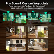 WYZE Duo Cam Pan Indoor/Outdoor IP65 2K 360° Pan/Tilt Smart Home Security Camera with Color Night Vision, Compatible with Alexa & Google Assistant, White