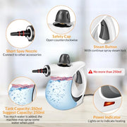 Handheld Steam Cleaner, Pressurized Hot Steam with 12 Accessories for Home
