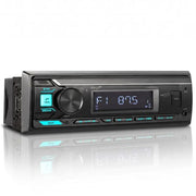 Pyle Marine Radio Stereo Receiver with Bluetooth MP3 Player - Single DIN Boat Audio System, AM/FM Tuner, USB/AUX Input, 30 Preset Stations, Hands-Free Calling, 300W Max Power for Marine and Boat Use