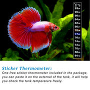 PULACO 25Watt Mini Aquarium Heater, Submersible Betta Heater | Small Fish Tank Heater with Free Thermometer Strip for 1-6 Gallon Fish Tanks (Preset Temperature 78℉)