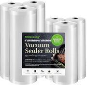 Vacuum Sealer Bags For Food 6 Pack, Kitchen Essentials, Sandwich Bags | (3 Rolls 11"x20'+3 Rolls 8"x20')Commercial Grade, BPA Free, Freezer Bags, Sous Vide Cooking, Puncture Prevention, Snack Bags