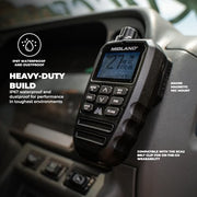 Midland MXT295 15W MicroMobile GMRS Two-Way Radio with Bluetooth Mic | Wireless Bluetooth Mic, IP67 Waterproof, 99 Channels, 8 Repeater Channels, PA and Intercom, NOAA Weather Alert