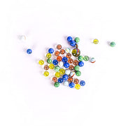 TOYMENDOUS 50 Piece Marbles - Colorful Glass Set with Shooter - Ages 8+