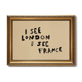 Funny Bathroom Wall Art, I See London I See France, Gold Framed Decor, 8x10 | Funny bathroom decor, ornate gold frame, canvas print, bathroom sign for guest baths and powder rooms