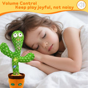Hunfur Interactive Dancing Talking Cactus Toy, Repeat What You Say | Singing Recording with LED Lights, Sensory Development & Motor Skill Building, Birthday Gift for Boy Girl