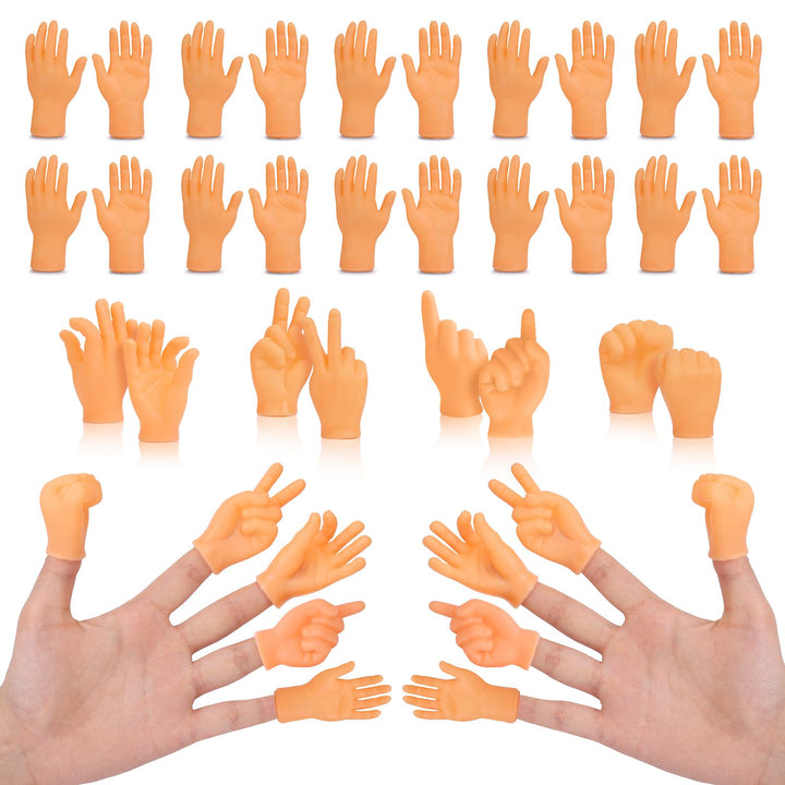 30 pcs Tiny Hands Finger Puppets, Mini Hands Little Small Hands mini Thing Gag Performance Funny Fingers for Puppet Show Gifts Classroom Prizes Party Favors for Kids (7 Styles)