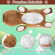 SQEQE Weighted Stuffed Animals Capybara Plush, Weighted Capybara Stuffed Animals with Turtle Backpack, Soft Pillow Toy for Kids Adults, Birthday Present & Valentines Gifts 9.8 Inch, 0.8 Lb