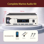 Pyle Marine Radio Single DIN Receiver – Bluetooth Wireless Streaming, AM/FM Tuner, USB/AUX MP3 Playback, Hands-Free Calling, Remote Control, RGB Buttons, Splash-Resistant Stereo Upgrade