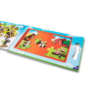 Melissa & Doug Take-Along On the Farm Magnetic Jigsaw Puzzles | Two 15-Piece Magnetic Puzzles, Fold-Out Carrying Case with Handle, Mess-Free Travel Toys, Preschool Toys for Kids, Ages 3+