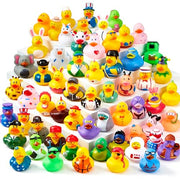 JOYIN 30 Pcs Rubber Ducks, Random Assortment Ducks Bulk with Mesh Carry Bag, Mini Rubber Duckies for Baby Bath Toys, Kids Toddler Summer Pool Toys Birthday Gifts Party Favors