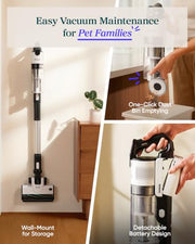 Levoit Cordless Vacuum Cleaner, Anti-Tangle for Pet Hair, Up to 50 Minutes | Powerful Suction, Lightweight, Rechargeable, Versatile for Carpets & Hard Floors, 180° Lay-Flat Design, LVAC-200