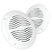 Magnadyne 5-inch Water Resistant Outdoor Speakers, Dual Cone, 25W Peak Power, Marine and RV Compatible (White)