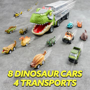 JOYIN 13 in 1 Dinosaur Toys for Kids 3-5, Transport Dinosaur Carrier Truck with 12 Pull Back Cars, Kids Toys 3-4 Birthday Gifts for 3 4 5+ Year Old Boys