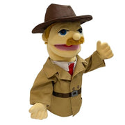 okegztoa 16" Puppets Entriloquist Puppet,Hand Puppets for Kids Plush Detective Puppets for Adults with Removable Mouth Puppet for Kids Ages,Hand Puppet for Adults with Scalable Puppet Control Rod