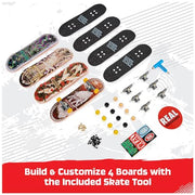 TECH DECK Real Skateboards Ultra DLX Customizable Fingerboards 4-Pack | Customize 4 Boards, Stickers & Grip Tape, Authentic Details, Fidget Skateboard Toy Gifts for Kids & Collectors Ages 6+