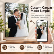 Custom Canvas Prints with Your Photo, Personalized Picture Wall Art 8x10in | Ship Next Day, Custom Photo Gifts for Mom Dad Pet Couple Family Wedding Anniversary, Floating Frame Available, Ready to Hang