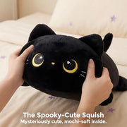 Mewaii Black Cat Plush Pillow Cute Plushies, Squishy & Huggable, 13 in | Cuddly Cat Stuffed Animal Pillow, Low-Shedding, PP Cotton Fill, Machine Washable, Desk Decor, Gift For Kids & Cat Lovers