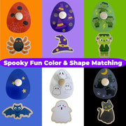 Halloween Pumpkin Wooden Peg Puzzle for Toddlers Montessori Toy for Age 1-3
